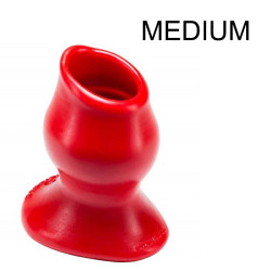 Oxballs Plug Tunnel Pig-Hole rouge Medium - 8 x 5.5 cm